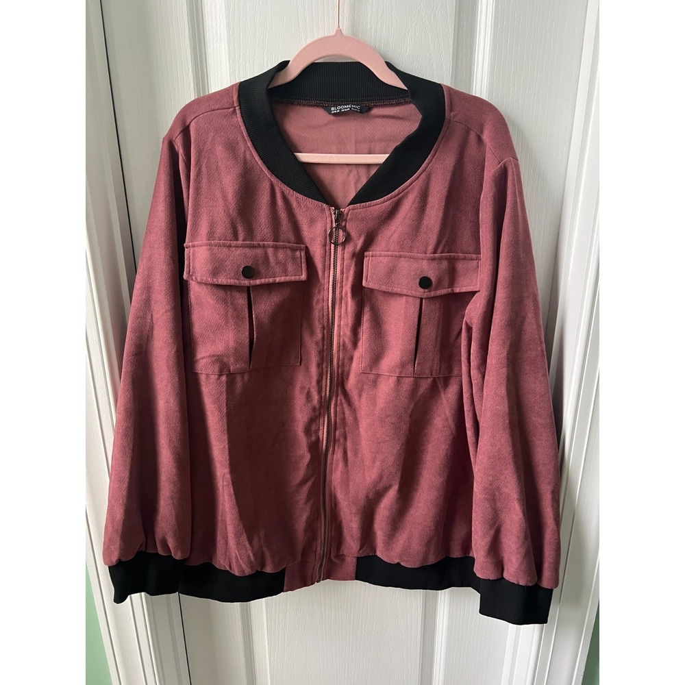Womens Bloomchic Womens Jacket Mauve Pink Pockets Zipper‎ Button Detail 18 - 20